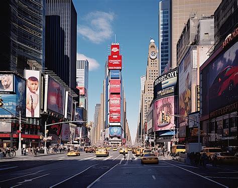 Fondo Times Square Fondo Señalización Arquitectura Tráfico Imagen De Fondo Para Descarga