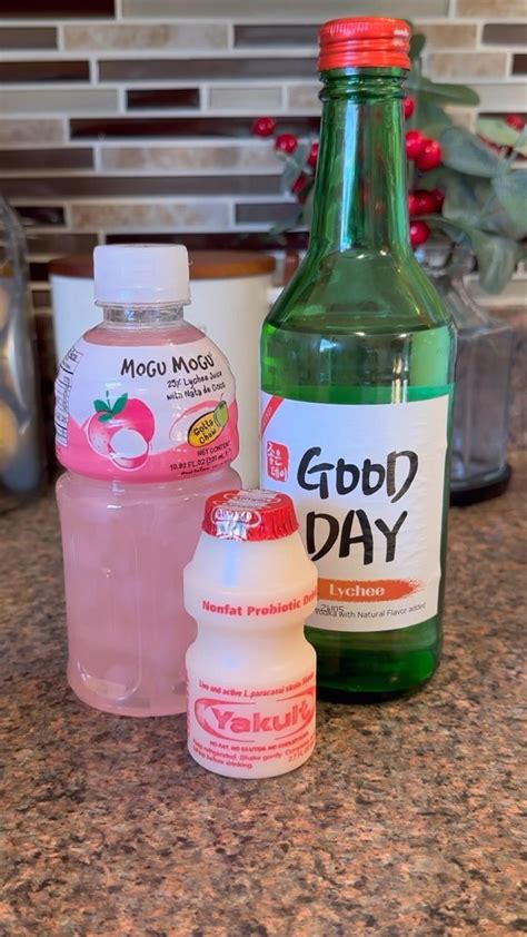 Lychee Mogu Mogu And Lychee Soju With Yakult Drink Mixed Drinks