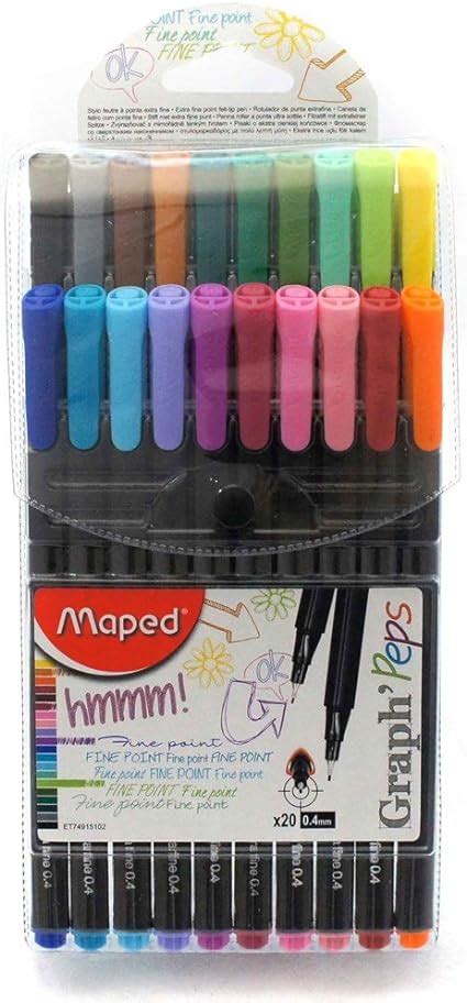 Maped Graph Peps Fineliner Pens Pack Of 20 In Assorted Colours