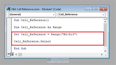 Cell Reference In Excel Vba 8 Examples Exceldemy