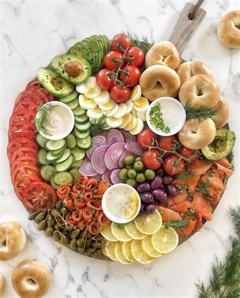 Bagel Brunch Board Recipe Lox Bagels Breakfast Platter Food Platters