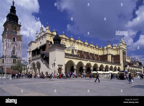 Europe Poland Krakow Rynek Glowny Town Square Cloth Hall