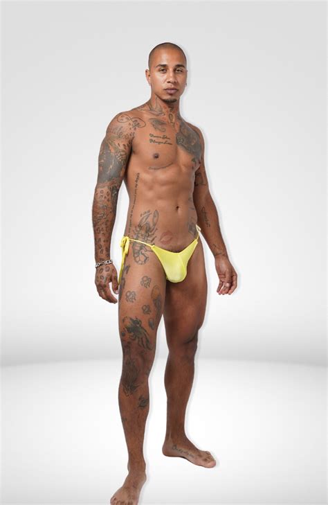 Sexy Men Summer Tie Side Yellow Bikini Etsy