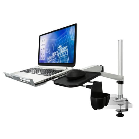 Mount-It Height Adjustable Laptop Desk Stand Mount Organizer w/ Mouse ...