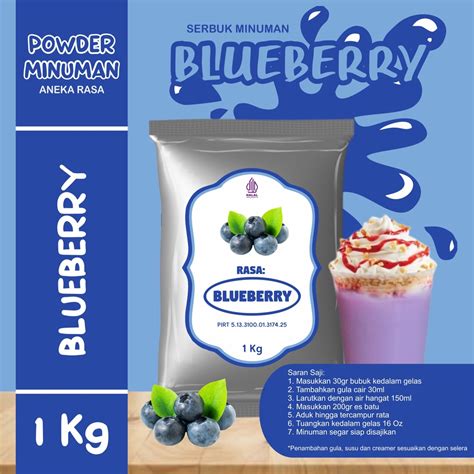 Jual Bubuk Serbuk Minuman Rasa Bluebery Bubuk Minuman Kekinian Kg