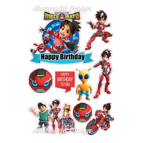 Mechamato Cartoon Cake Topper Shopee Malaysia