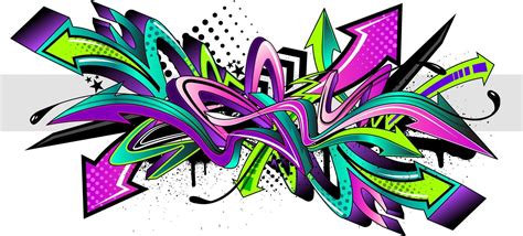 Abstract colorful graffiti art background. Decorative arrows in ...