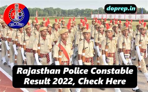 Rajasthan Police Constable Result Out At Police Rajasthan Gov In