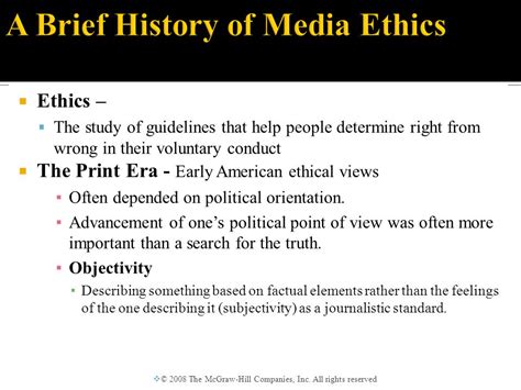 Media Ethics Understanding Media Morality 2008 The McGraw Hill