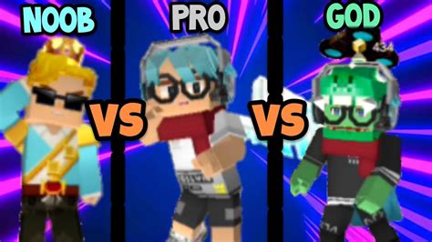 Noob Vs Pro Vs God Skin Bg Special Blockman Go Youtube