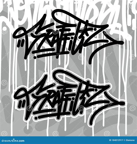 Abstract Graffiti Font Lettering With A Grey Background Stock