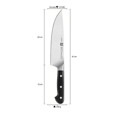 Kit Faca do Chef e Garfo Trinchante Aço Inox Zwilling Pro