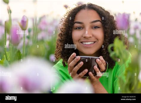 Beautiful Happy Mixed Race Biracial African American Girl Teenager