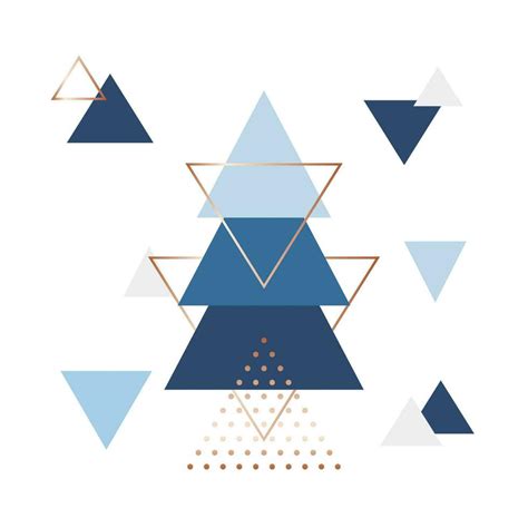 Minimalistic scandinavian background in form of blue triangles ...