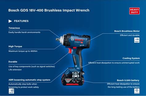 Bosch Impact Wrench 18v Brushless Lithium 400n M High Torque