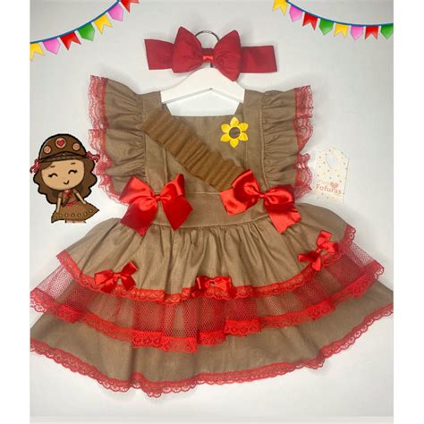 Vestido Romper Junino Maria Bonita S O Jo O Beb S Caipira Matura