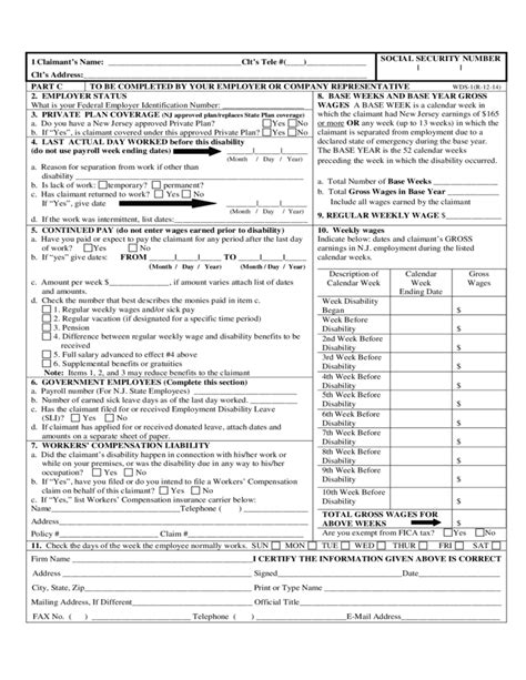 Nj Disability Forms Printable State Of New Jersey Disability P30 Form Form Resume To