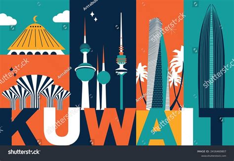 Kuwait Culture Travel Set Famous Architectures Stock Vector (Royalty Free) 2416460807 | Shutterstock