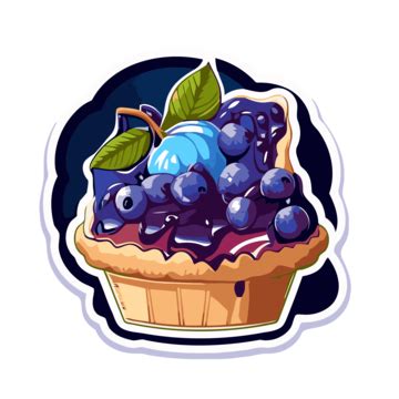 Blueberry Pie Sticker Illustration For Apps Clipart Vector Blueberry