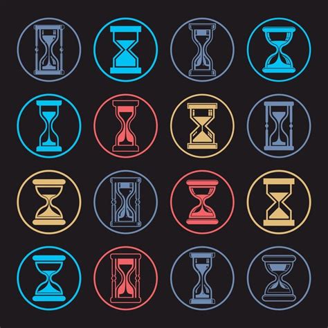 Premium Vector Stylized Sand Glass Illustrations Set Of Antique Classic Hourglasses Clocks