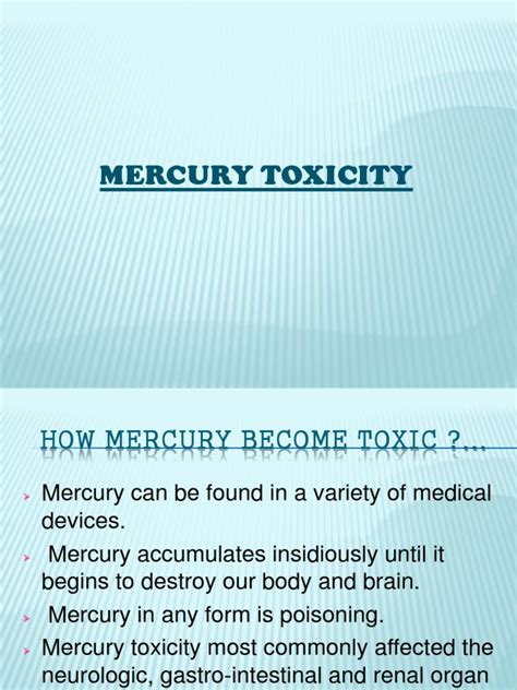 Mercury Toxicity | PDF | Mercury (Element) | Toxicity