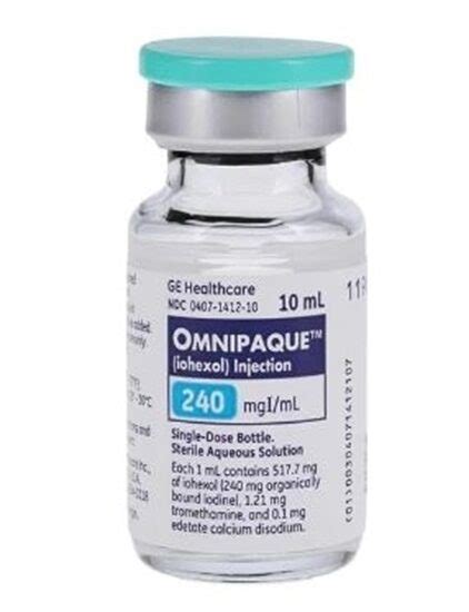 OMNIPAQUE 240 Iohexol 240mg ML SDV 10mL 10 Vials Tray McGuff