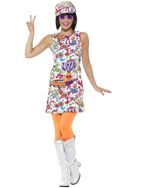 60s Groovy Chick Adult Costume 60s Fancy Dress Adult Fancy Dress