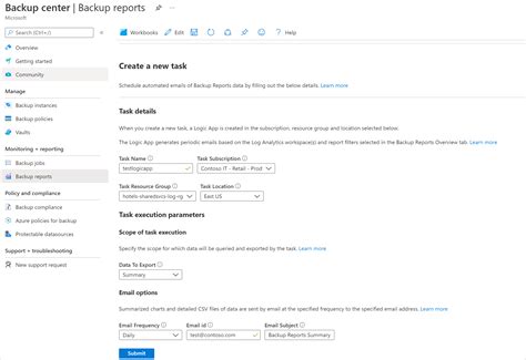 Azure バックアップ レポートをメールで送信する Azure Backup Microsoft Learn