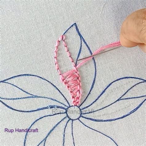 Modern Flower Design Hand Embroidery Tutorial Basic Stitch Combination