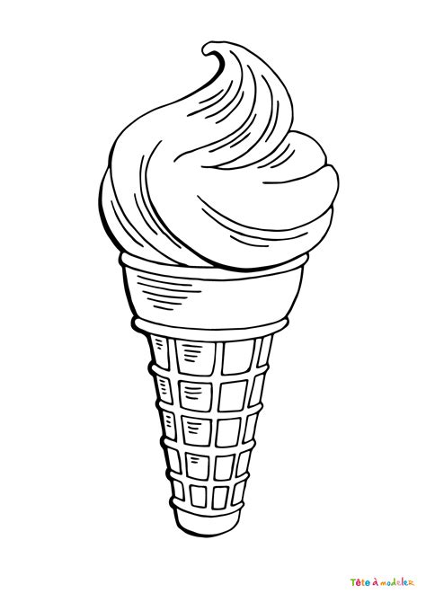 Coloriage Glaces Un Dessin Imprimer Estival Avec T Te Modeler