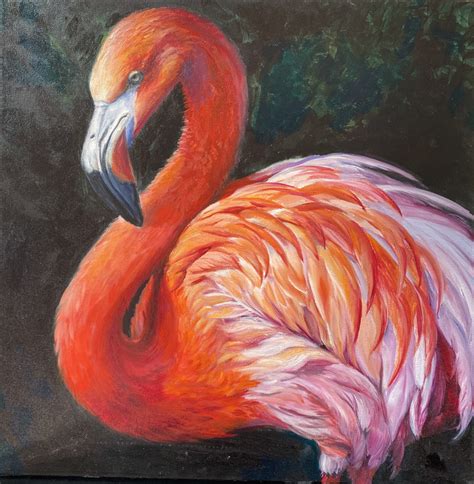 Acrylic Painting Original Acrylic Painting Flamingo Art Collectibles