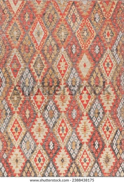 Carpet Design Vintage Carpet Colorful Geometry Stock Illustration