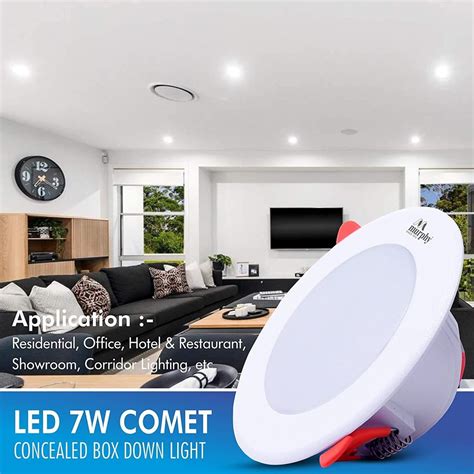 Murphy Watts Led Cool White Comet Round Panel Conceal Down Light For