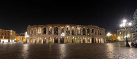 Verona Arena at Night - Roman Amphitheater Stock Photo - Image of arches, europe: 109239412