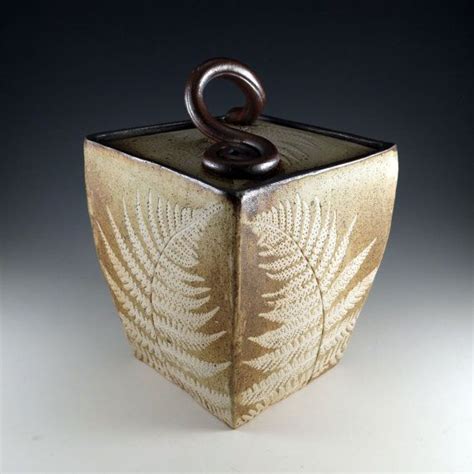 Handmade Ceramic Pottery Lidded Box In Fossil Fern Pattern By Etsy