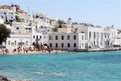 Tourists Relaxing on the Beach in CHora Editorial Image - Image of ...