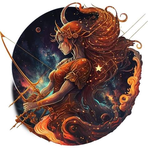 A Woman With Long Hair Holding A Bow And Arrow In Front Of A Space