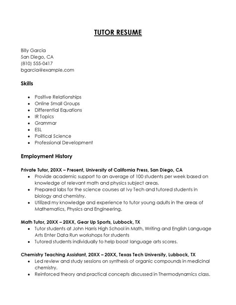 Tutor Resume Done Right Expert Tips Free Templates