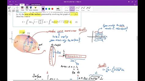 Lecture 43 Areas Of Surfaces Of Revolution Youtube