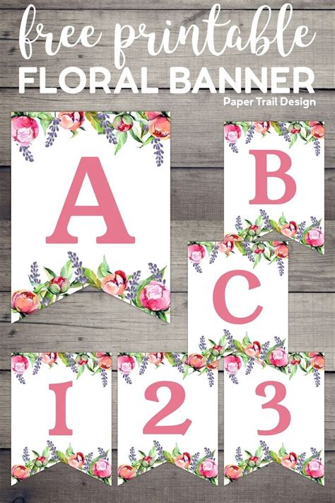 Floral Free Printable Alphabet Letters Banner Create A Custom Banner