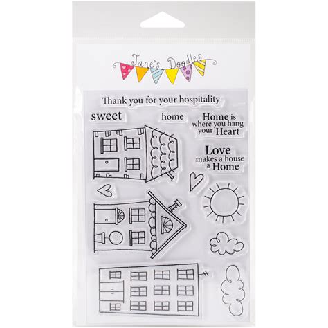 Janes Doodles Clear Stamps 4x6 Home Sweet Home