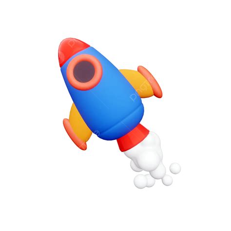 D Cartoon Rocket Icon Blast Off To Fun And Adventure Startup