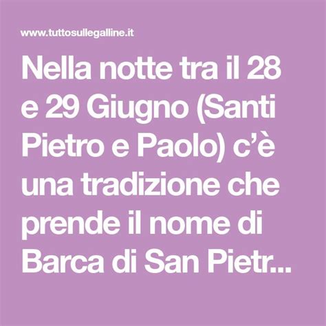 Nella Notte Tra Il E Giugno Santi Pietro E Paolo C Una