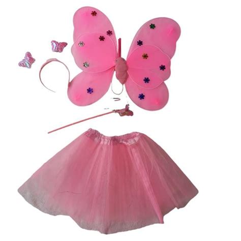 Fantasia Borboleta Infantil Saia Asa Arco Carnaval Fada Led Formosa