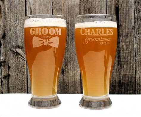 Groomsmen Beer Mug 19 5 Oz Laser Etched Pilsner For The Best Man Gift