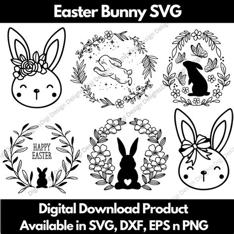 Easter Bunny Svg Bunny Svg Happy Easter Svg Rabbit Cut File Cricut