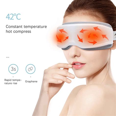 Yifudd Eye Massager With Heat 5 Massage Modes Bluetooth Music Heated Massager For Migraines