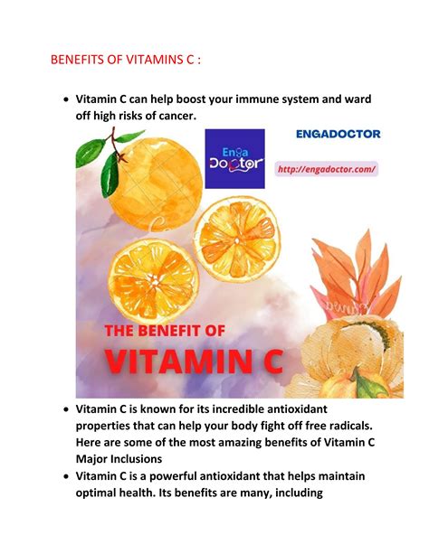 Benefits Of Vitamins C By Engadoctor Issuu