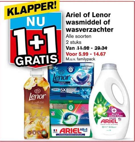 Ariel Of Lenor Wasmiddel Of Wasverzachter Gratis Aanbieding Bij