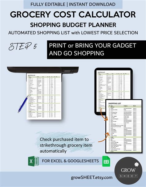 Grocery Cost Calculator With Automated Lowest Price Filter - Etsy